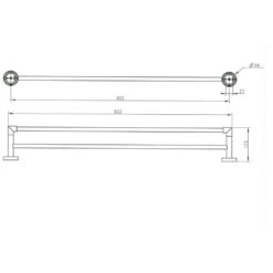 Kronenbach Radia Badetuchhalter Doppelt 80 Cm