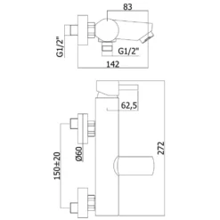 Kronenbach AQA 2.0 Aufputz-Wannenarmatur -Kronenbach hersteller kronenbach aqa 2 aufputz wannenarmatur 1107497