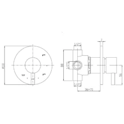 Kronenbach AQA 2.0 Unterputz-Dreiwegeumsteller