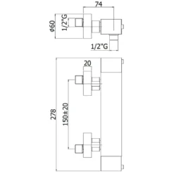 Kronenbach Krontherm Quara 2.0 Aufputz-Brausethermostat