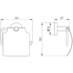 Kronenbach Styla-X 2.0 Papierrollenhalter Mit Deckel -Kronenbach hersteller kronenbach bad accessoires styla x 1620519