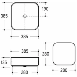 Kronenbach Cube Black Edition Aufsatzwaschtisch 38,5 X 38,5 Cm -Kronenbach hersteller kronenbach badkeramik aufsatzwaschtische lima 2 3631691