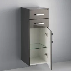 Kronenbach Plana Mittelhochschrank 35 X 35 X 90 Cm, 2 Auszüge, 1 Tür, Anschlag Rechts