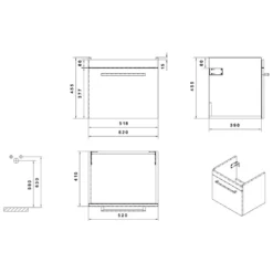 Kronenbach Plana Waschtischunterschrank 52 Cm Mit 1 Auszug -Kronenbach hersteller kronenbach badmoebel plana 100 waschtischunterschraenke 1207635