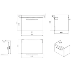 Kronenbach Plana Waschtischunterschrank 62 Cm Mit 1 Auszug -Kronenbach hersteller kronenbach badmoebel plana 100 waschtischunterschraenke 1207639