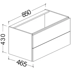 Kronenbach Plana 2.0 Waschtischunterschrank Für Geberit ICon 90 Cm Mit 2 Auszügen -Kronenbach hersteller kronenbach badmoebel plana 2 waschtischunterschraenke 2385034