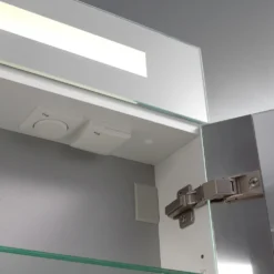 Kronenbach Plana Spiegelschrank 100 X 14 X 75,5 Cm, Mit 3 Türen Und Satiniertem Lichtausschnitt Oben