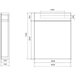 Kronenbach Plana Spiegelschrank 60 X 14 X 75,5 Cm, Mit 1 Tür Und Satiniertem Lichtausschnitt Oben -Kronenbach hersteller kronenbach badmoebel plana spiegelschraenke integierter 1205729