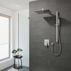 Kronenbach SUPRA Wandstangenset Q Eckig In Schwerer Messing Ausführung -Kronenbach hersteller kronenbach brauseprogramm brausesets supra wandstangenset 4216273