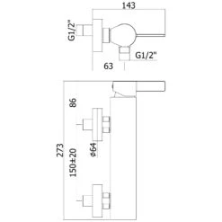 Kronenbach Krona 2.0 Aufputz-Brausearmatur -Kronenbach hersteller kronenbach krona 2 dusche aufputz 3314060