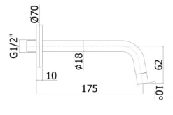 Kronenbach Lima 2.0 Black Wanneneinlauf Ausladung 17,5 Cm -Kronenbach hersteller kronenbach lima 2 black wanne 3708542