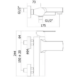 Kronenbach Omega 2.0 Wannenfüllbatterie Aufputz -Kronenbach hersteller kronenbach omega 2 wanne wannenfuellbatterie 2197363