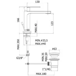 Kronenbach Omega 2.0 Waschtischeinhebelmischer Mit Ablaufgarnitur -Kronenbach hersteller kronenbach omega 2 waschtisch waschtischeinhebelmischer 2197357
