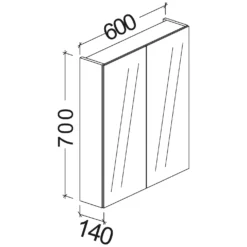 Kronenbach Plana 2.0 Spiegelschrank 60 Cm Mit 2 Türen Und LED-Aufsatzleuchte -Kronenbach hersteller kronenbach plana 2 spiegelschraenke spiegelschrank 2385004