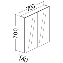 Kronenbach Plana 2.0 Spiegelschrank 70 Cm Mit 2 Türen Und LED-Aufsatzleuchte -Kronenbach hersteller kronenbach plana 2 spiegelschraenke spiegelschrank 2385007
