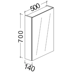 Kronenbach Plana 2.0 Spiegelschrank 50 Cm Mit 1 Tür Und LED-Aufsatzleuchte, Anschlag Rechts -Kronenbach hersteller kronenbach plana 2 spiegelschraenke spiegelschrank 2385061