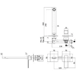 Kronenbach Quara 2.0 Black Waschtisch-Wandarmatur Ausladung 24 Cm Inkl. Grundkörper -Kronenbach hersteller kronenbach quara 2 black waschtisch 3761990