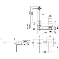 Kronenbach Quara 2.0 Black Waschtisch-Wandarmatur Ausladung 15 Cm Inkl. Grundkörper -Kronenbach hersteller kronenbach quara 2 black waschtisch 3912110