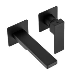 Kronenbach Quara 2.0 Black Waschtisch-Wandarmatur Ausladung 15 Cm Inkl. Grundkörper