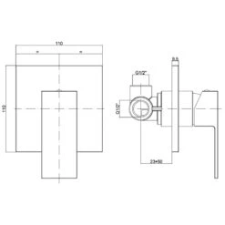 Kronenbach Quara 2.0 Unterputz-Bidetarmatur Taharet-Bidet Mit Grundkörper