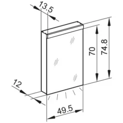 Kronenbach Moon 2.0, 4000K LED-Spiegelschrank 49,5 Cm Mit 1 Tür Und Steckdose Links Unten -Kronenbach hersteller kronenbach spiegelschraenke moon 2 spiegelschrank 3994287
