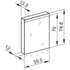 Kronenbach Moon 2.0, 4000K LED-Spiegelschrank 59,5 Cm Mit 1 Tür Und Steckdose Links Unten -Kronenbach hersteller kronenbach spiegelschraenke moon 2 spiegelschrank 3994787