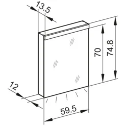 Kronenbach Moon 2.0, 4000K LED-Spiegelschrank 59,5 Cm Mit 1 Tür Und Steckdose Rechts Unten -Kronenbach hersteller kronenbach spiegelschraenke moon 2 spiegelschrank 3995035
