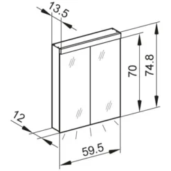 Kronenbach Moon 2.0, 4000K LED-Spiegelschrank 59,5 Cm Mit 2 Türen Und Steckdose Links Unten -Kronenbach hersteller kronenbach spiegelschraenke moon 2 spiegelschrank 3995087