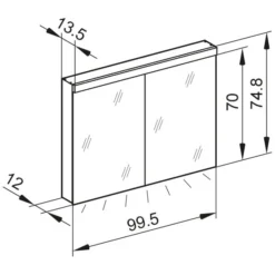 Kronenbach Moon 2.0, 3000K LED-Spiegelschrank 99,5 Cm Mit 2 Türen Und Steckdosen Links Und Rechts Unten -Kronenbach hersteller kronenbach spiegelschraenke moon 2 spiegelschrank 3995831