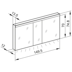 Kronenbach Moon 2.0, 4000K LED-Spiegelschrank 149,5 Cm Mit 3 Türen Und Steckdose Unten -Kronenbach hersteller kronenbach spiegelschraenke moon 2 spiegelschrank 3997259