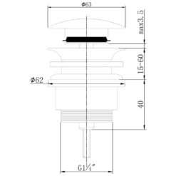 Kronenbach Pop Up Ablaufventil Rund, Kurz -Kronenbach hersteller kronenbach universalartikel ablaeufe push open 895654