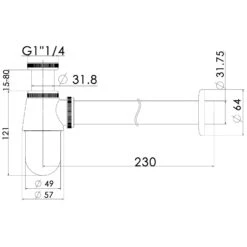 Kronenbach Tassensiphon 5/4"