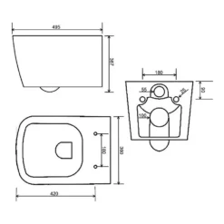 Geberit DuoFix Element Für Wand-WC Mit Kronenbach Cube Kompakt Wand-WC-Set Spülrandlos Inkl. WC-Sitz -Kronenbach herstelleruebergreifende sets wc geberit duofix element 11798802