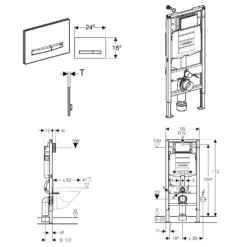 Geberit DuoFix Element Für Wand-WC Mit Kronenbach Cube Kompakt Wand-WC-Set Spülrandlos Inkl. WC-Sitz -Kronenbach herstelleruebergreifende sets wc geberit duofix element 11799486