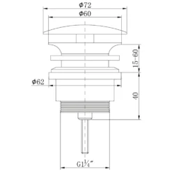Kronenbach Ablaufventil Schaftventil Rund, Kurz