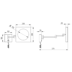 Kronenbach LED Kosmetikspiegel 2.0 Wandmodell Eckig Mit Stecker