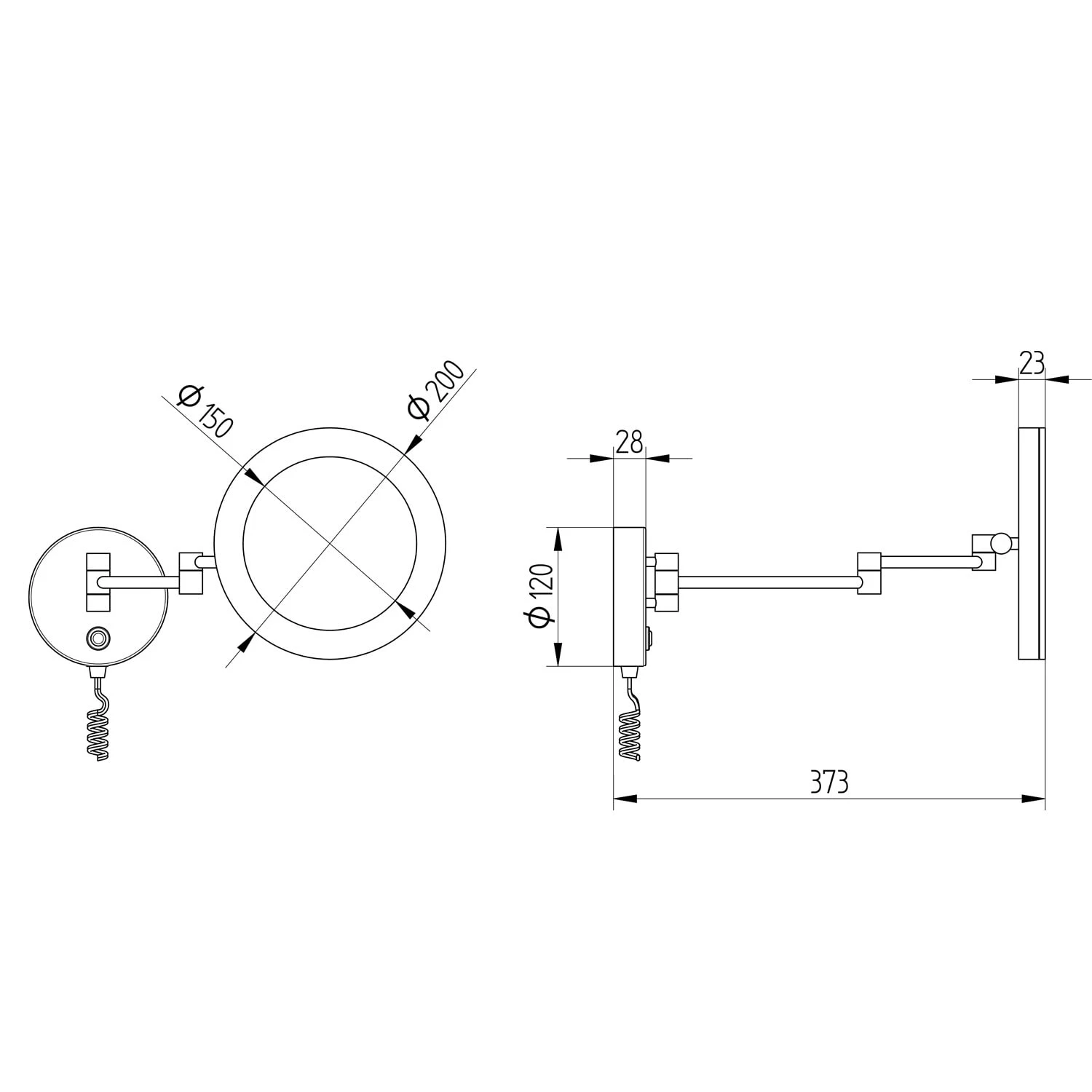 Kronenbach LED Kosmetikspiegel 2.0 Wandmodell Rund Mit Stecker