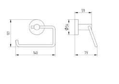 Kronenbach Radia Papierhalter Ohne Deckel, Links
