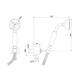 Kronenbach IOTA 2.0 Brausegarnitur Mit Wandanschlussbogen