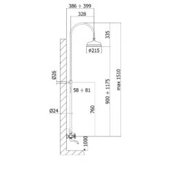 Kronenbach IOTA 2.0 Duschsystem Aufputz Mit Wannearmatur