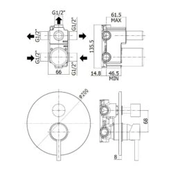 Kronenbach Lima 2.0 Black Unterputzarmatur Mit 3-Wege Umsteller