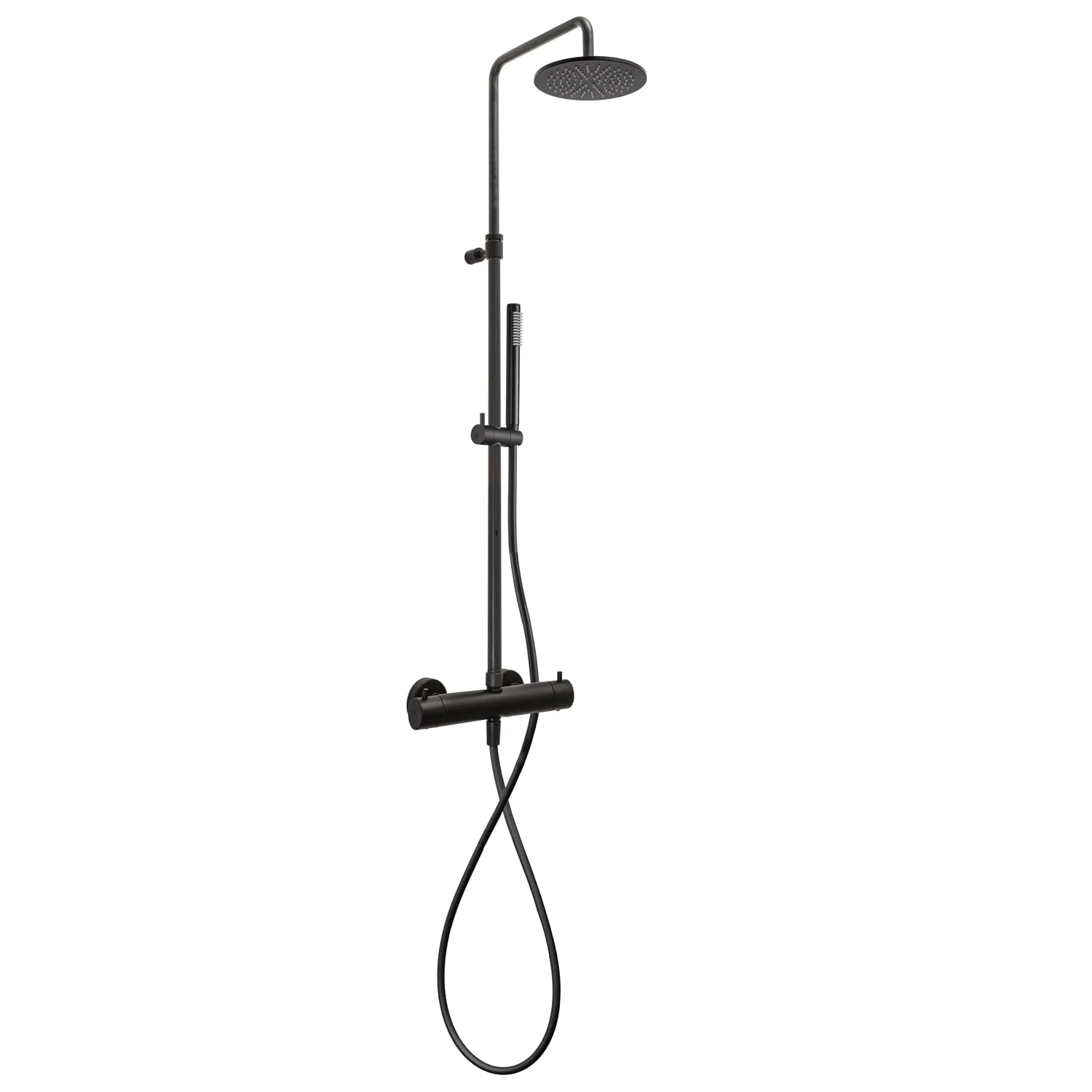 Kronenbach Lima 2.0 Black Duschsystem mit Thermostat, Kopfbrause Ø 22,5 cm Kronenbach Lima 2.0 Black Duschsystem Mit Thermostat, Kopfbrause Ø 22,5 Cm -Kronenbach kronenbach badarmaturen lima 2 dusche black 12193235