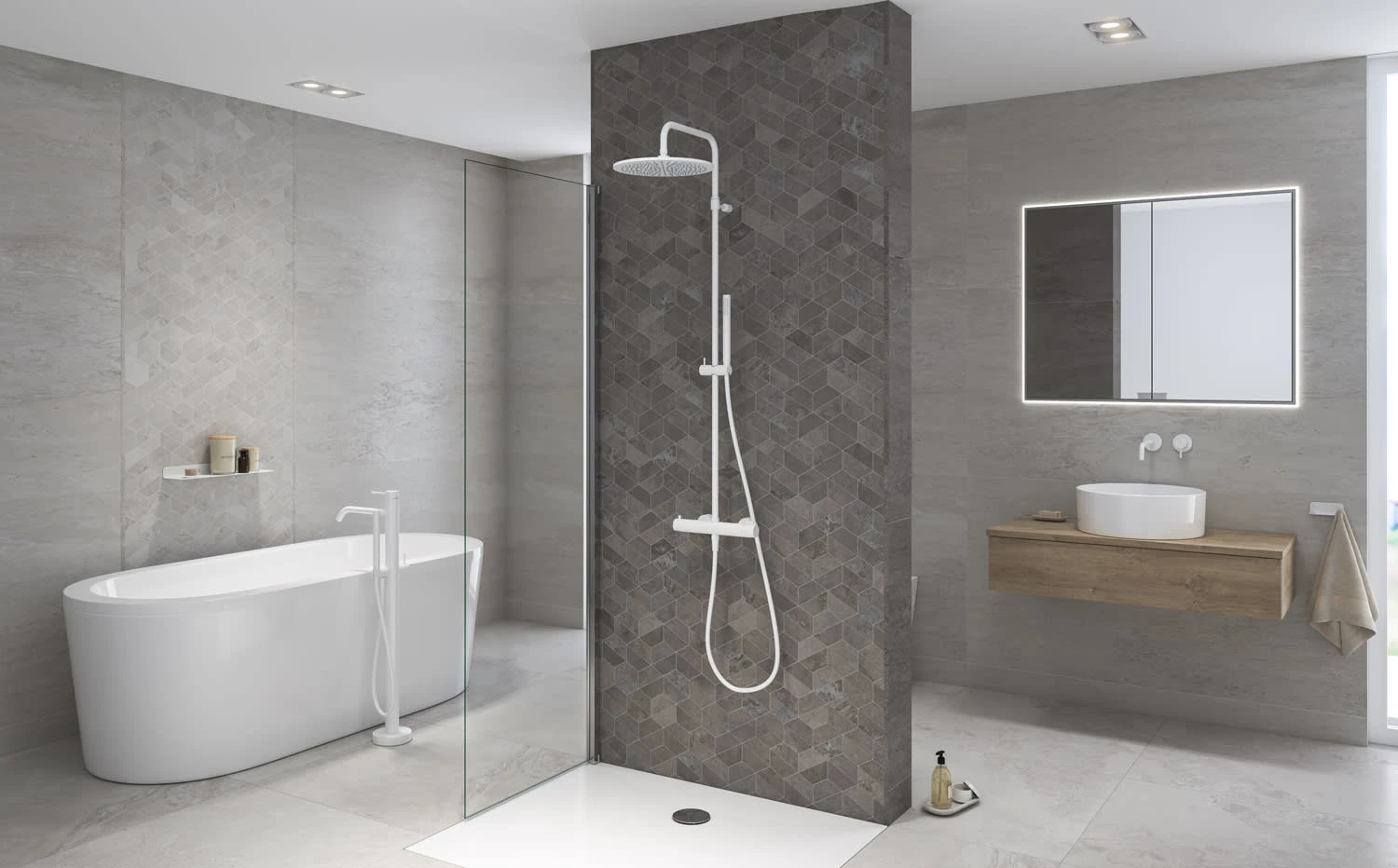 Kronenbach Lima 2.0 White Duschsystem mit Thermostat, Brause Ø 30 cm Kronenbach Lima 2.0 White Duschsystem Mit Thermostat, Brause Ø 30 Cm -Kronenbach kronenbach badarmaturen lima 2 dusche duschsystem 6837497