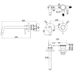 Kronenbach Lima 2.0 Black Waschtisch-Wandarmatur 24,5 Cm Inkl. Grundkörper 2 Kronenbach Lima 2.0 Black Waschtisch-Wandarmatur 24,5 Cm Inkl. Grundkörper -Kronenbach kronenbach badarmaturen lima 2 waschtisch black 6853271