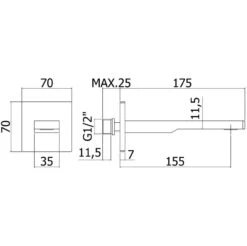 Kronenbach Quara 2.0 Black Wanneneinlauf 15,5 Cm -Kronenbach kronenbach badarmaturen quara 2 black wanne 4675481