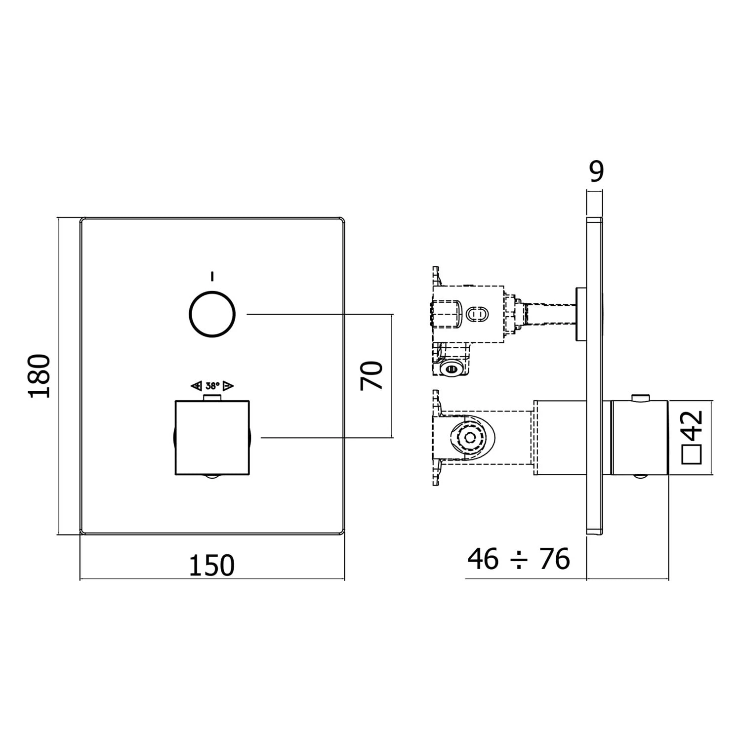 Kronenbach Smart Push Thermostat Unterputz für 1 Verbraucher, eckige Ausführung Kronenbach Smart Push Thermostat Unterputz Für 1 Verbraucher, Eckige Ausführung -Kronenbach kronenbach badarmaturen smart push thermostate unterputz 10064294