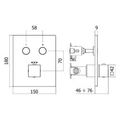 Kronenbach Smart Push Thermostat Unterputz Für 2 Verbraucher, Eckige Ausführung