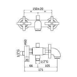 Kronenbach Zeta 2.0 Wannenfüllbatterie Aufputz