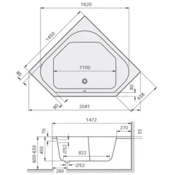 Kronenbach Cube Eckbadewanne 145 X 145 Cm -Kronenbach kronenbach badewannen cube eckbadewanne 145 x 4038945