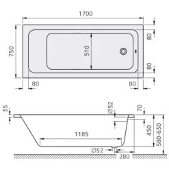 Kronenbach Cube Solo-Badewanne 170 X 75 Cm 2 Kronenbach Cube Solo-Badewanne 170 X 75 Cm -Kronenbach kronenbach badewannen cube solo 170 x 4038949